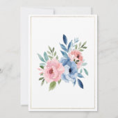 Blume Hochzeit der geometrischen goldfarbenen Rosa Einladung (Rückseite)