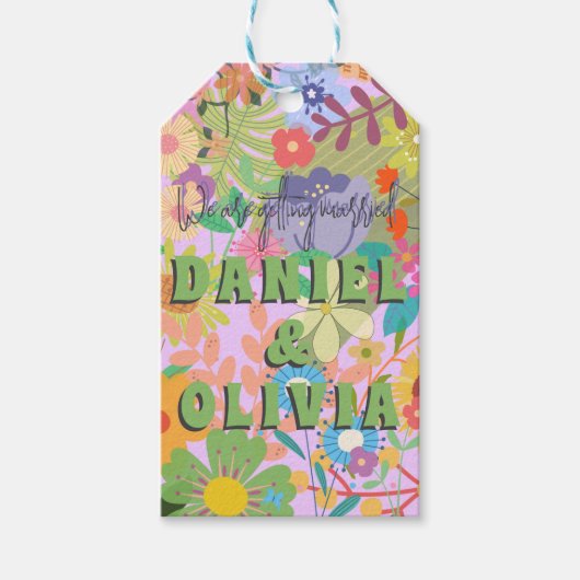 Blume Hochzeit Geschenkanhänger (Vorderseite)