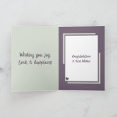 Blume Hochzeit Herzlichen Glückwunsch grün violett Karte (Innenseite)