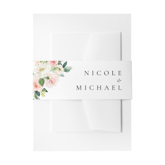 Blume Hochzeit im Wasserfarbengarten Einladungsbanderole (Vorderseite Beispiel)