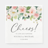 Blume Hochzeit im Wasserfarbengarten Serviette (Vorderseite)