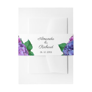 Blume Hochzeit in Blau und Rosa Hydrangea Einladungsbanderole