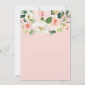 Blume Hochzeit in Rosa Einladung (Rückseite)