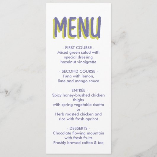 Blume Hochzeit Menükarte (Vorderseite)