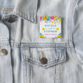 Blume Hochzeit mit Aquarell Button (Beispiel)