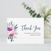 Blume Hochzeit mit Aquarellfarben dank Karte (Stehend Vorderseite)