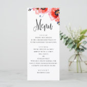 Blume. Hochzeit mit Blumen Menükarte (Stehend Vorderseite)