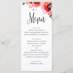 Blume. Hochzeit mit Blumen Menükarte