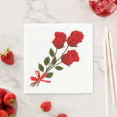 Blume Hochzeit mit floraler Rote Rose, Brautparty Serviette (Beispiel)