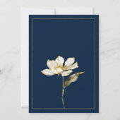 Blume Hochzeit mit weißem Glitzer, Goldmedaille Einladung (Rückseite)