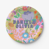 Blume Hochzeit Pappteller (Vorderseite)