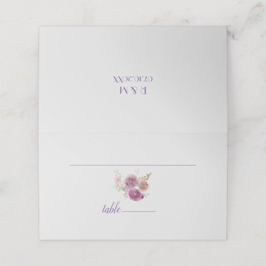 Blume Hochzeit Platzkarte (Außenseite Aufgefaltet)