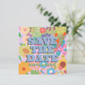 Blume Hochzeit Save The Date (Stehend Vorderseite)