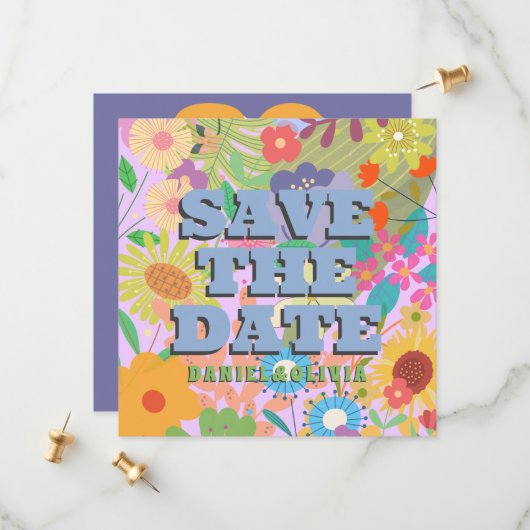 Blume Hochzeit Save The Date (Vorderseite/Rückseite Beispiel)