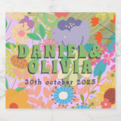 Blume Hochzeit Schaumweinetikett (Einzelnes Label)