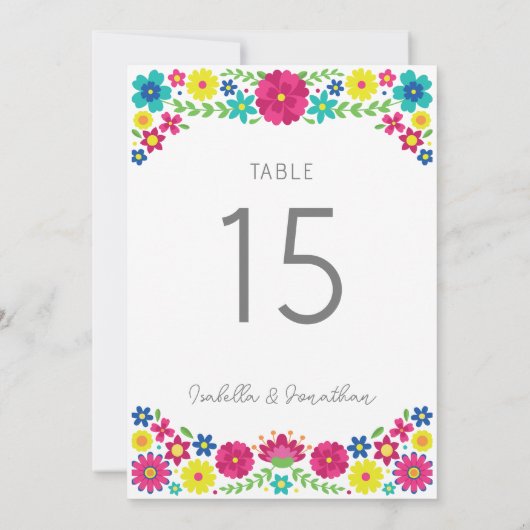 Blume Hochzeit TISCHNUMMER (Rückseite)