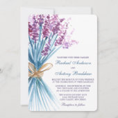 Blume Hochzeit von Aquarelllavender Einladung (Vorderseite)
