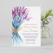 Blume Hochzeit von Aquarelllavender Folieneinladung (Stehend vorne)