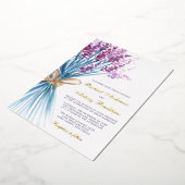 Blume Hochzeit von Aquarelllavender Folieneinladung (Gedreht)