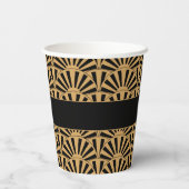 Blume Hochzeit von Gold und Black Art Deco Pappbecher (Rückseite)