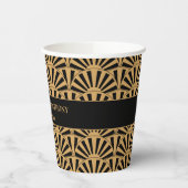 Blume Hochzeit von Gold und Black Art Deco Pappbecher (Links)