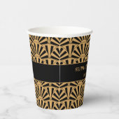 Blume Hochzeit von Gold und Black Art Deco Pappbecher (Rechts)