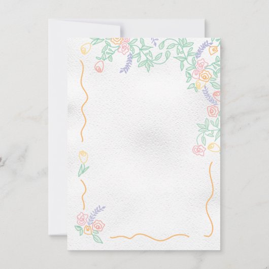 Blume-Hochzeit von Hand Einladung (Rückseite)