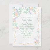 Blume-Hochzeit von Hand Einladung (Vorderseite)