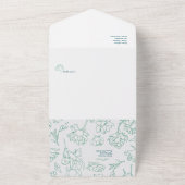 Blume Hochzeit von Roten All In One Einladung (Außenbereich)