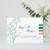 Blume Hochzeit von Roten  Begleitkarte (Stehend Vorderseite)