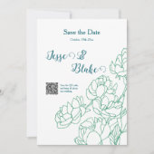 Blume Hochzeit von Roten  Einladung (Vorderseite)