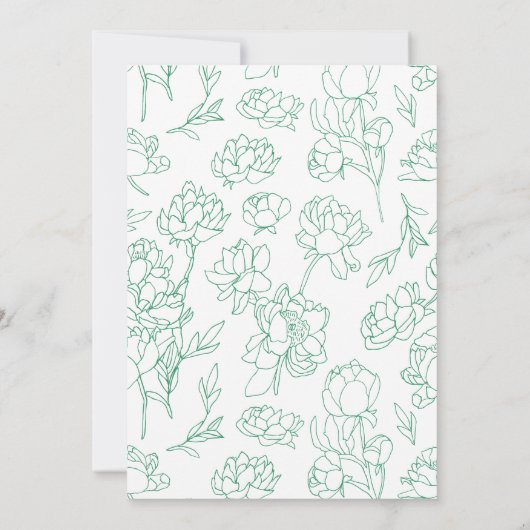 Blume Hochzeit von Roten Einladung (Rückseite)