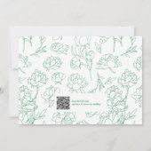 Blume Hochzeit von Roten  Einladung (Rückseite)