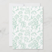 Blume Hochzeit von Roten Einladung (Rückseite)