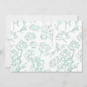 Blume Hochzeit von Roten  Einladung (Rückseite)