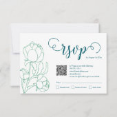 Blume Hochzeit von Roten RSVP Karte (Vorderseite)