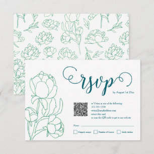 Blume Hochzeit von Roten RSVP Karte