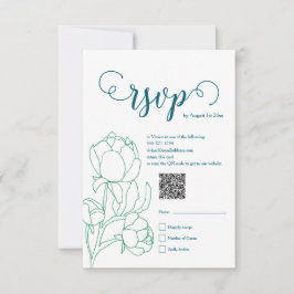 Blume Hochzeit von Roten RSVP Karte
