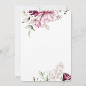 Blume Hochzeit von Watercolor Chic Violet Einladung (Rückseite)