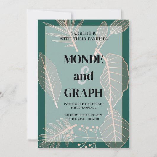 Blume Hochzeiten Kunst Einladung (Vorderseite)