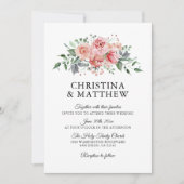 Blume Hochzeiten mit blühenden Rosen Einladung (Vorderseite)