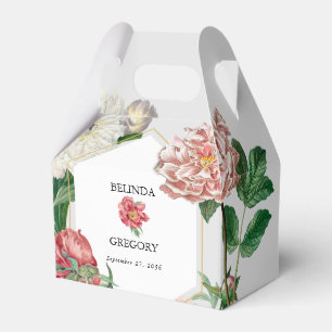 Blume Hochzeiten von Watercolor Pink White Peonies Geschenkschachtel