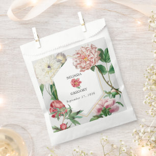 Blume Hochzeiten von Watercolor Pink White Peonies Geschenktütchen