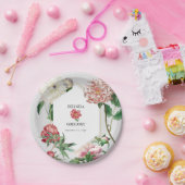 Blume Hochzeiten von Watercolor Pink White Peonies Pappteller (Party)