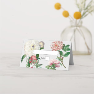 Blume Hochzeiten von Watercolor Pink White Peonies Platzkarte