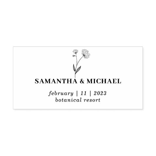 Blume Hochzeitsbaumwolle Zeichnend Hand Permastempel (Design)