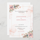 Blume-Hochzeitscreme Einladung (Vorne/Hinten)