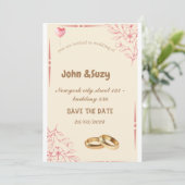 Blume Hochzeitseinladung Einladung (Stehend Vorderseite)