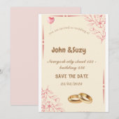 Blume Hochzeitseinladung Einladung (Vorne/Hinten)