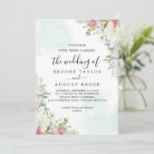 Blume Hochzeitseinladung Einladung (Stehend Vorderseite)